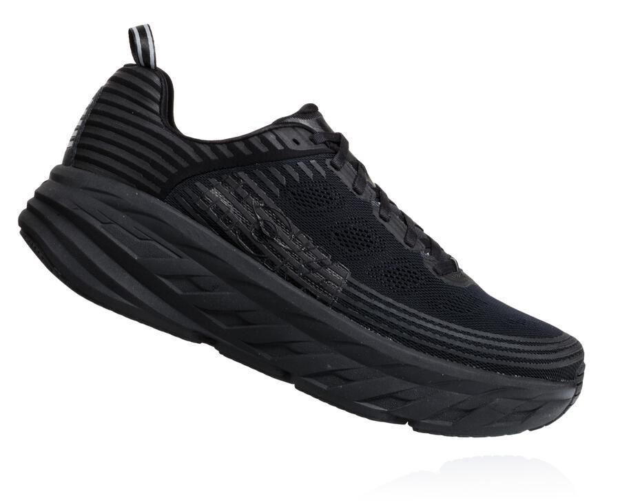 Running Shoes Mens - Hoka One One Bondi 6 - Black - KQDEJYT-34